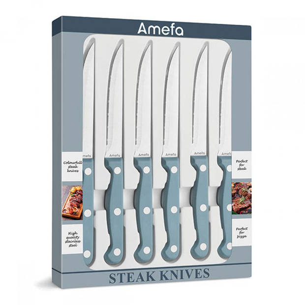 Amefa steakmessen - 6-delig - Denim Blues