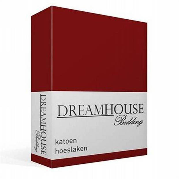 Dreamhouse Hoeslaken 100% Katoen - 160x200 - Lits-Jumeaux - Rood