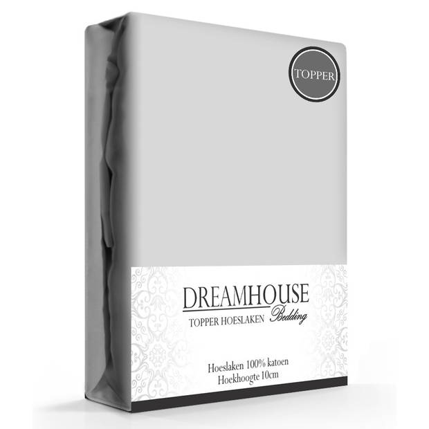 Dreamhouse Topper Hoeslaken Katoen Grijs-90 x 220 cm