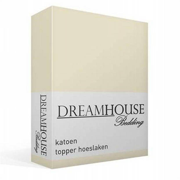 Dreamhouse Bedding katoen topper hoeslaken - 100% katoen - Lits-jumeaux (180x200 cm) - Zand