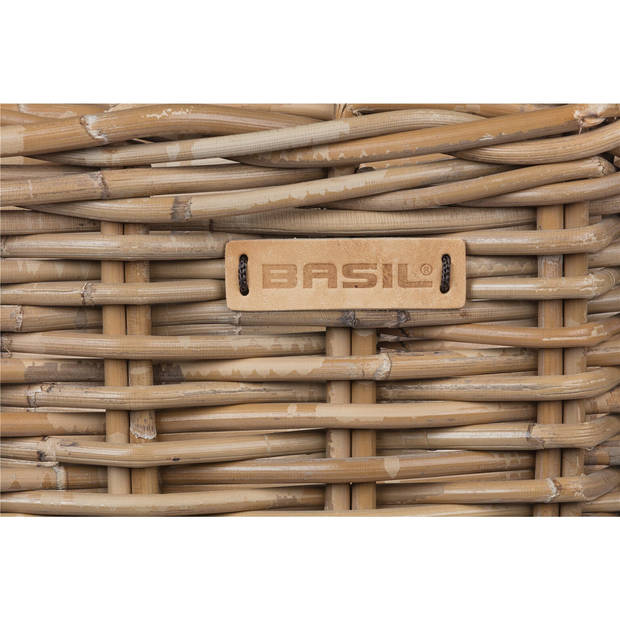 Basil fietsmand Dorset 20 liter rotan grijs