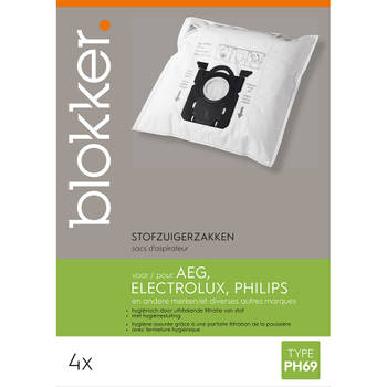 Blokker stofzuigerzak AEG, Electrolux, Philips ph 69 - 4 stuks