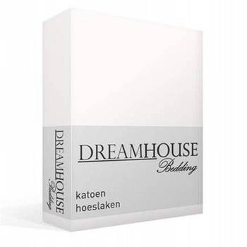 Dreamhouse Bedding katoen hoeslaken - 100% katoen - 1-persoons (70x200 cm) - Wit