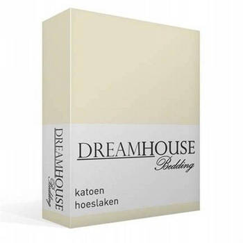 Dreamhouse Hoeslaken 100% Katoen - 160x200 - Lits-Jumeaux - Creme
