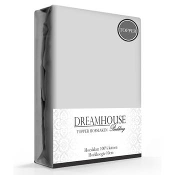 Dreamhouse Topper Hoeslaken Katoen Grijs-90 x 200 cm