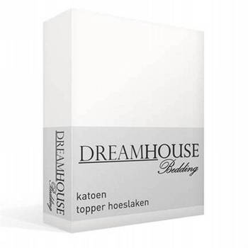 Dreamhouse Topper Hoeslaken Katoen - 160x200 - Lits-Jumeaux - Wit