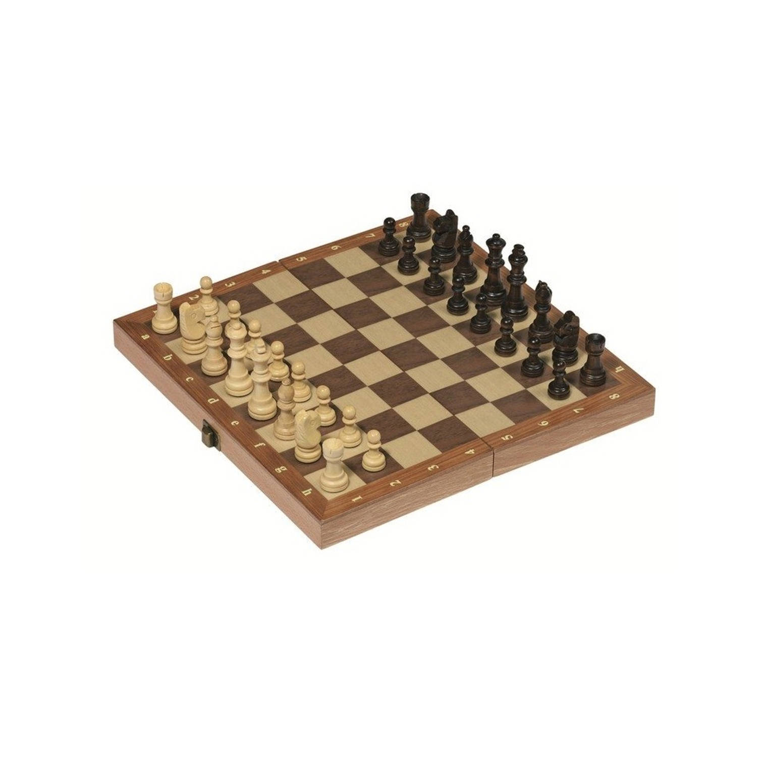 dwaas escort Iedereen Goki schaakspel opvouwbaar 30 x 30 cm hout bruin/naturel | Blokker