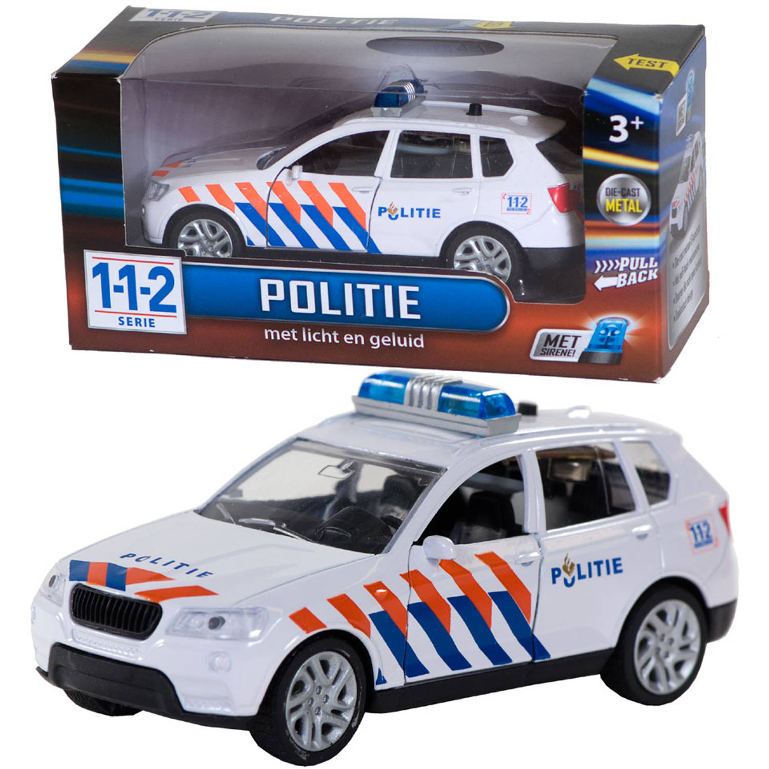 tafel tevredenheid markt 112 politieauto met licht en geluid - 1:43 | Blokker