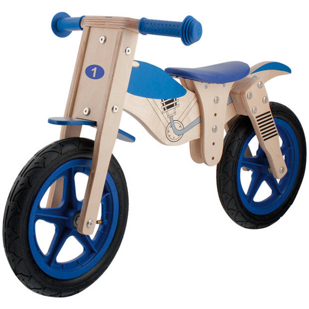 Kids Club Loopfiets met 2 wielen Loopfiets balance 12 Inch Junior Blauw/Blank