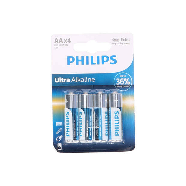 Philips Batterij Penlite LR06 Extremelife 1.5V AA Per 4 Stuks
