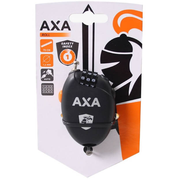 AXA Kabelcijferslot Roll 750 x 1,6 mm zwart