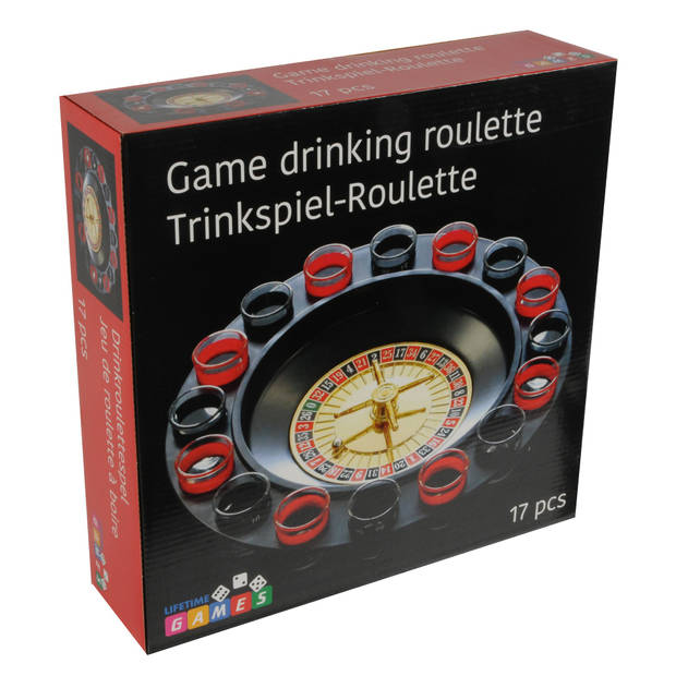 Lifetime Games drankspel roulette - 20-delig - met shotglaasjes