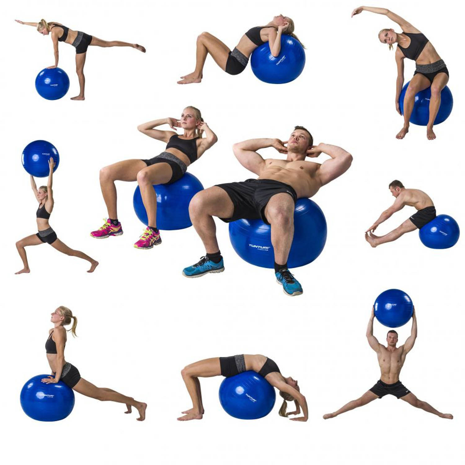 virtueel Adelaide Bedrog Tunturi fitnessbal 90 cm - blauw | Blokker