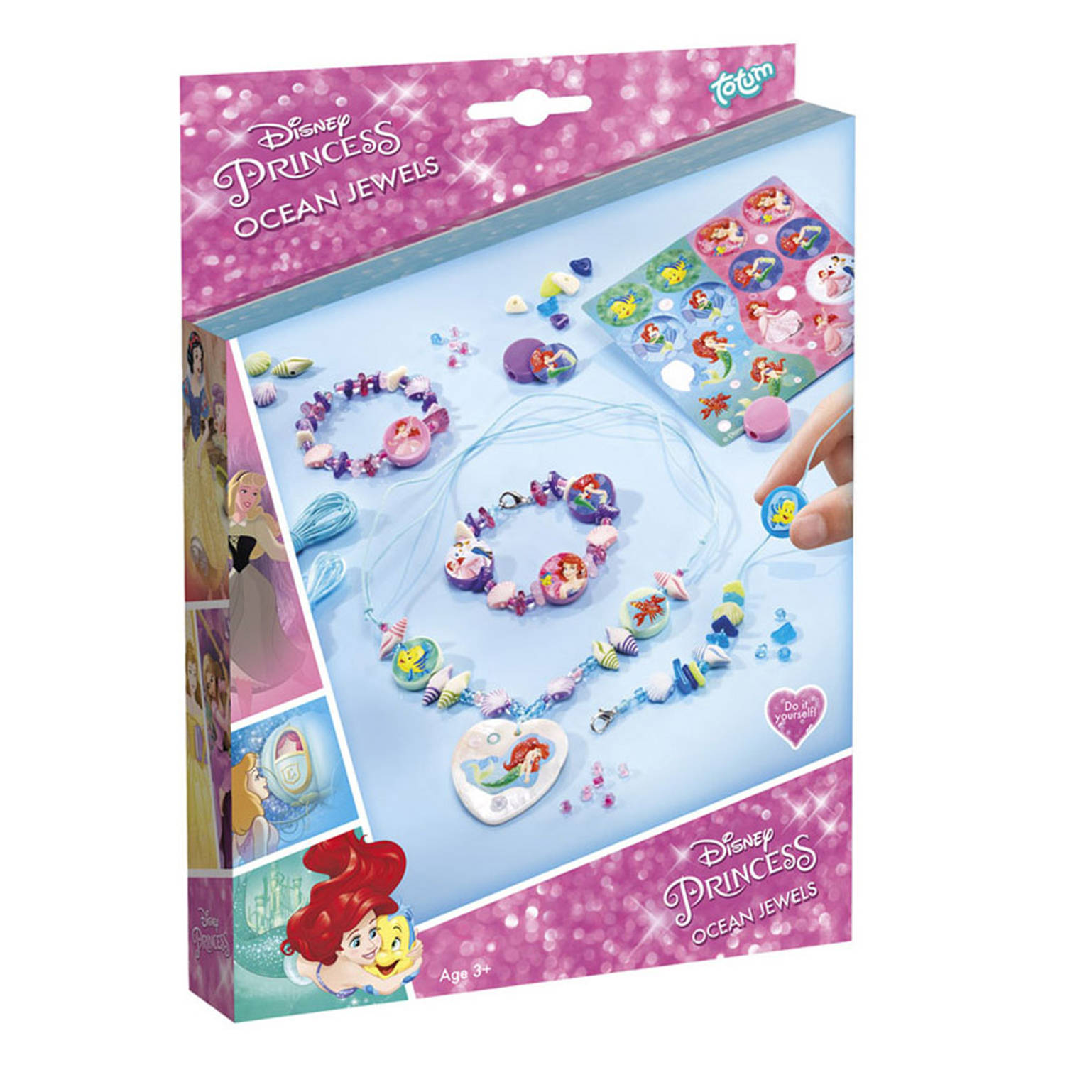 Totum Disney Princess oceaansieraden maken - prinsessen - 3 armbandjes en 1 halsketting - cadeautip