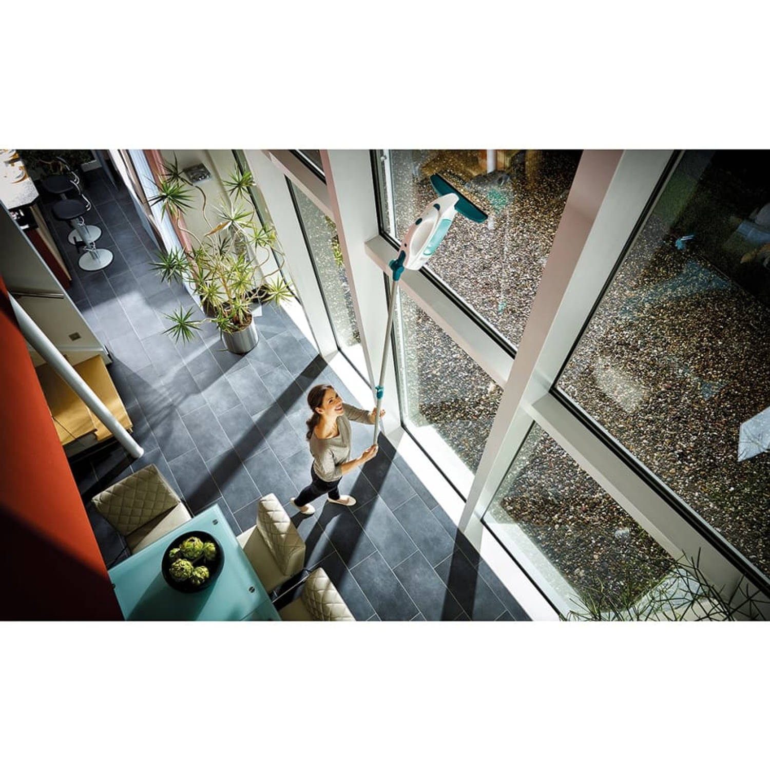 Leifheit Professional Dry & Clean Rakel, elektrisches Fensterreiniger-Set