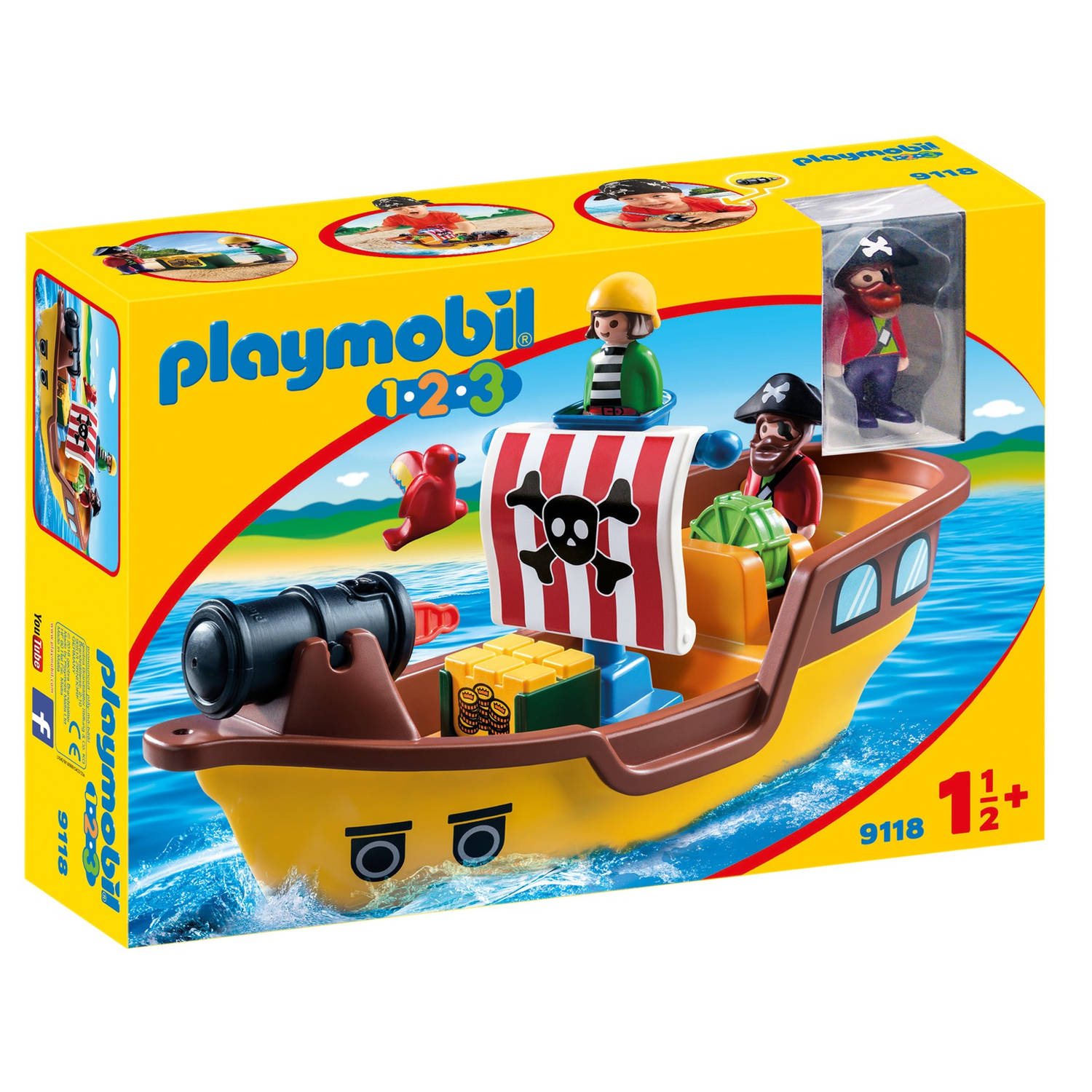 Reizen Voorzichtig stoeprand PLAYMOBIL 1.2.3 piratenschip 9118 | Blokker