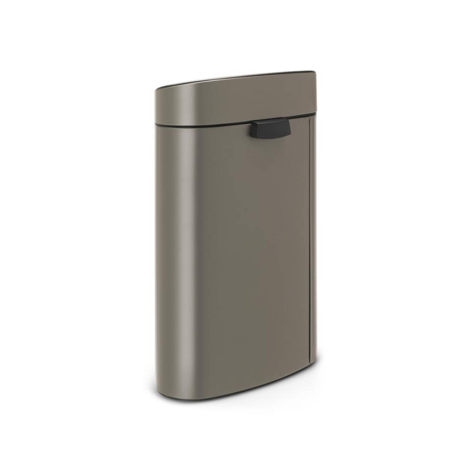 Rechtsaf Uitbreiding Onverbiddelijk Brabantia Touch Bin afvalemmer 40 liter met kunststof binnenemmer -  Platinum | Blokker