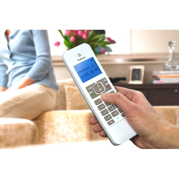 DECT telefoon, 2 handsets Profoon Wit-Taupe