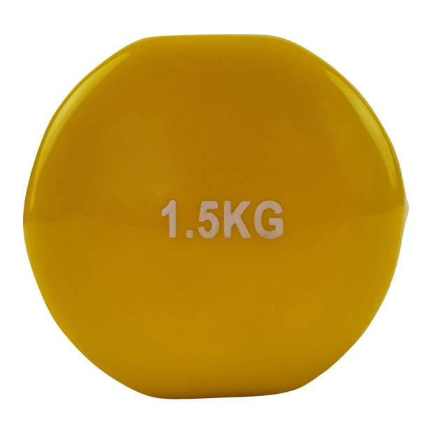 Tunturi vinyl dumbbells set 1.5 kg - geel
