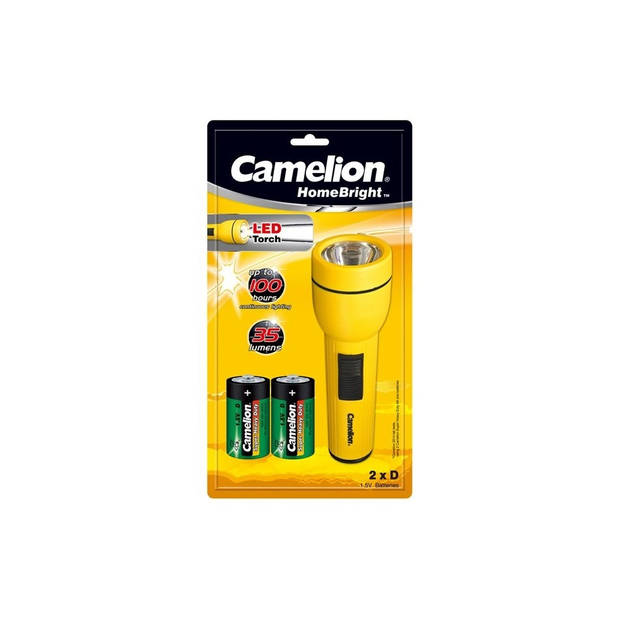 Camelion LED zaklamp geel kunststof 19 cm