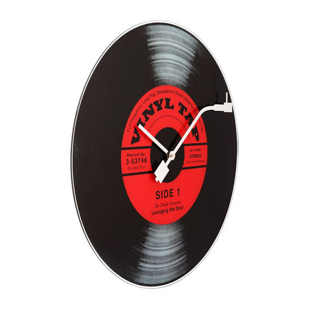 NeXtime wandklok Vinyl Tap - zwart/rood 