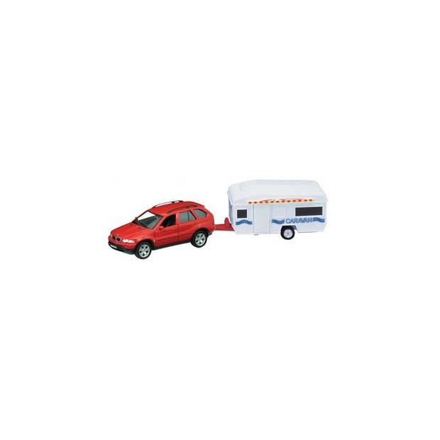 Welly die-cast modelauto met caravan - 1:34