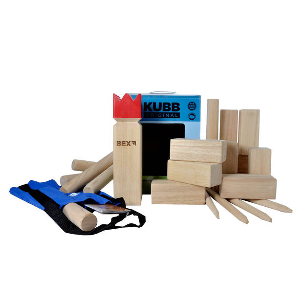 BEX Kubb Viking Original Rode Koning Rubberhout