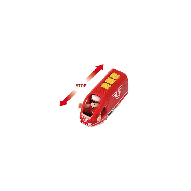 BRIO oplaadbare passagierstrein met USB-kabel 33746 - rood