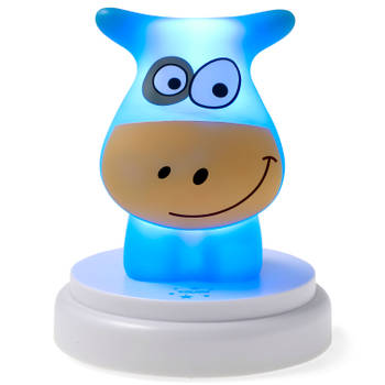 LED nachtlampje Alecto NAUGHTY COW Blauw