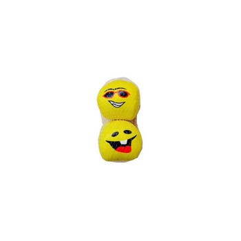 Smiley ballen - 10 cm - 2 stuks - geel