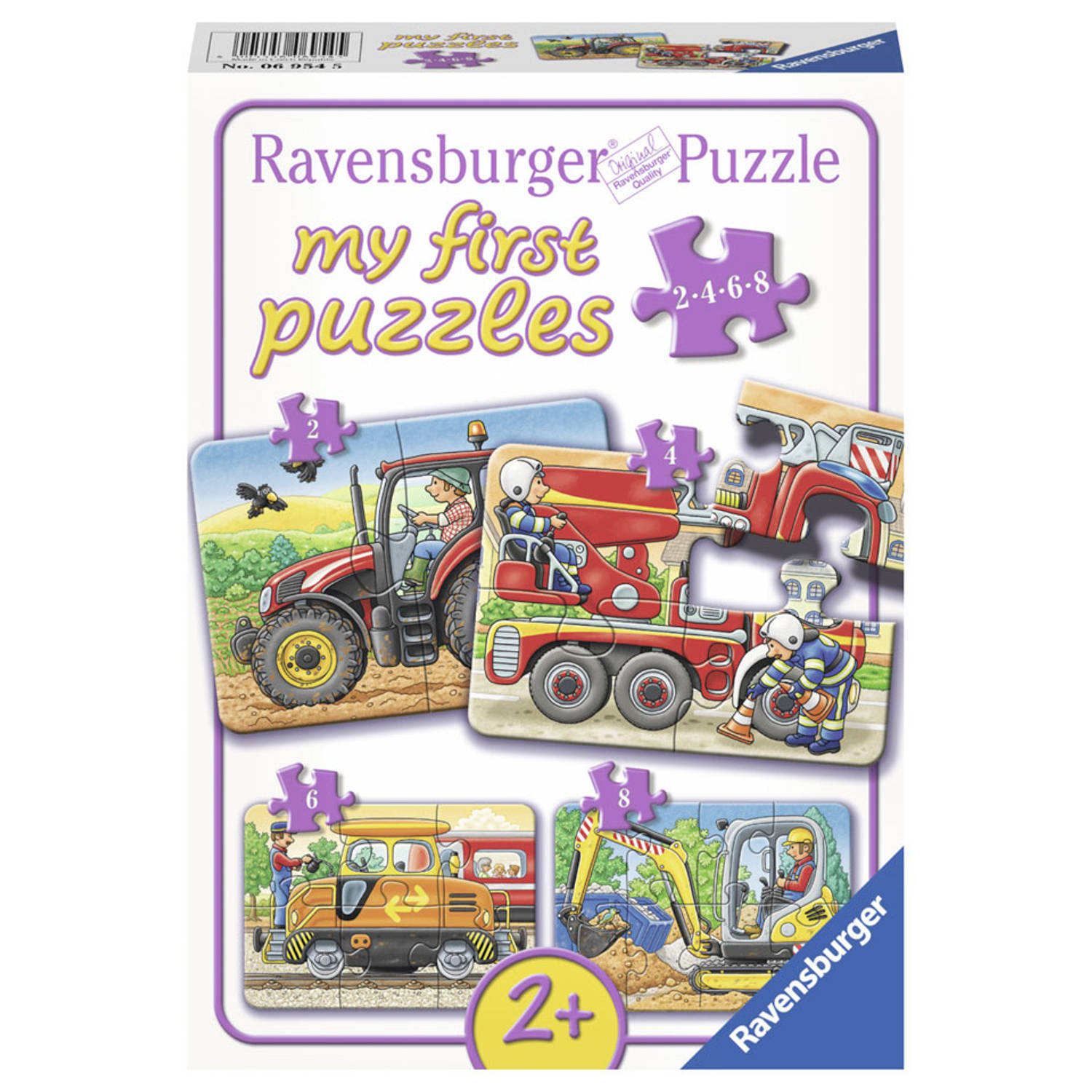 Ravensburger Op het werk- My First puzzels -2+4+6+8 stukjes - kinderpuzzel