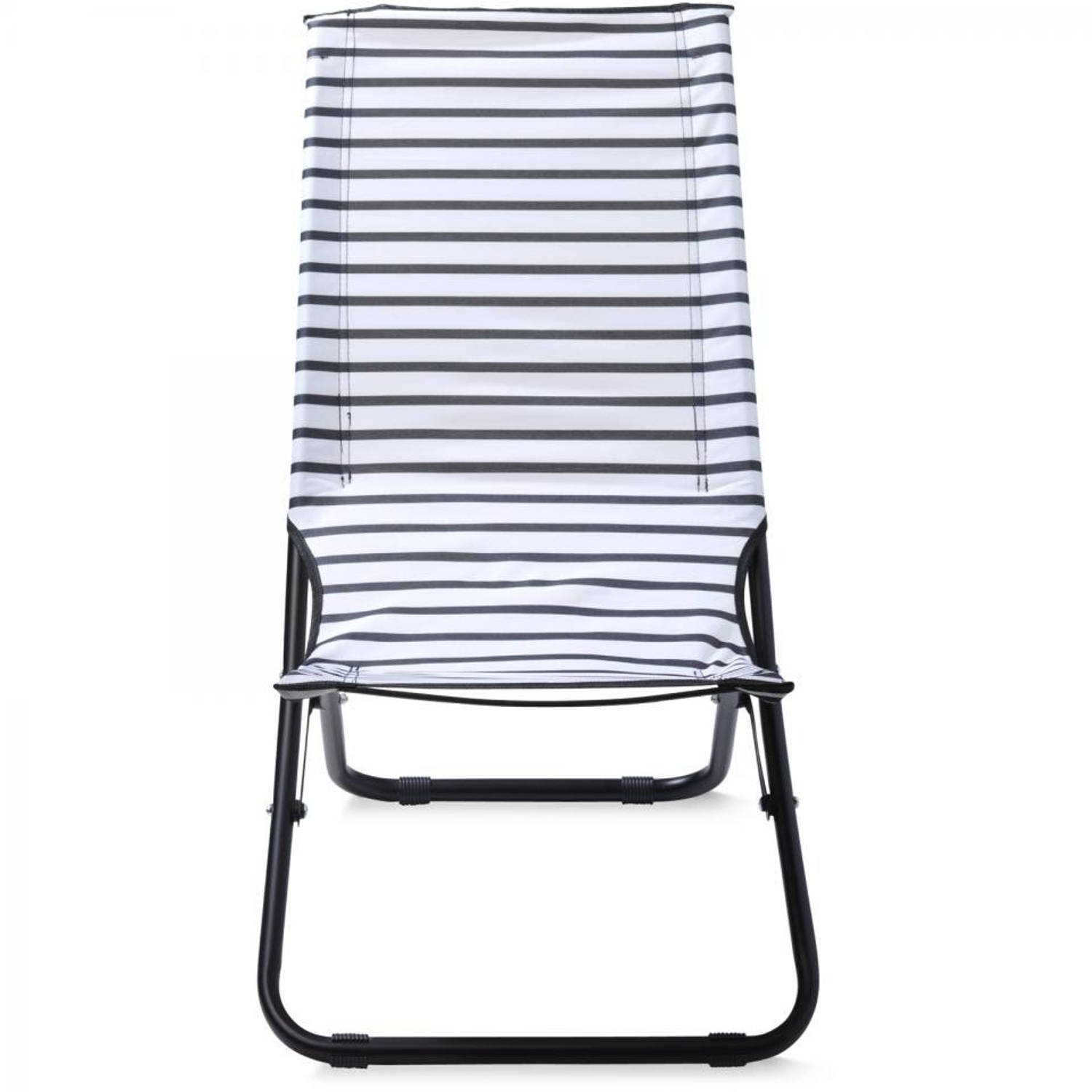 Sijpelen Complex type Oxford strandstoel - zwart/wit | Blokker