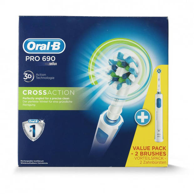 Oral-B elektrische tandenborstel Pro 690 duo wit - 1 poetsstand