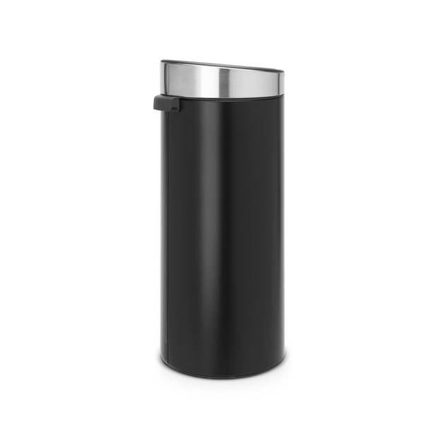 Brabantia Touch Bin afvalemmer 30 liter met kunststof binnenemmer - Matt Black / Matt Steel Fingerprint Proof