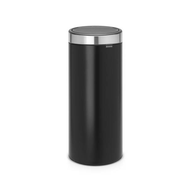 Brabantia Touch Bin afvalemmer 30 liter met kunststof binnenemmer - Matt Black / Matt Steel Fingerprint Proof
