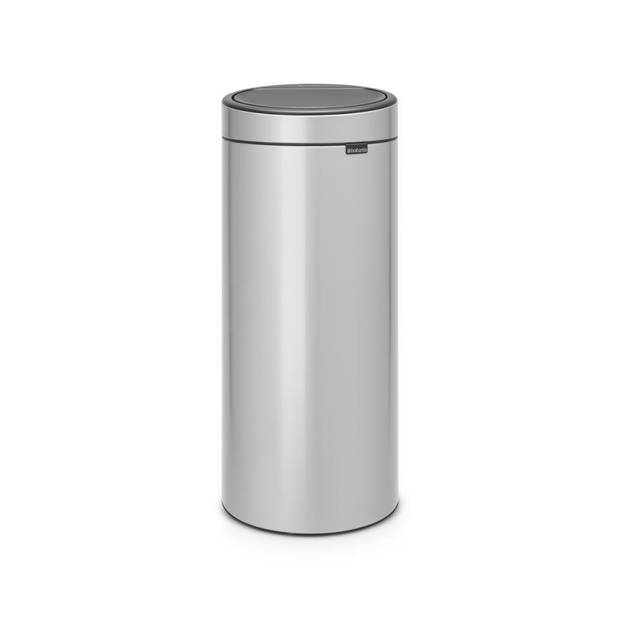 Brabantia Touch Bin afvalemmer 30 liter met kunststof binnenemmer - Metallic Grey