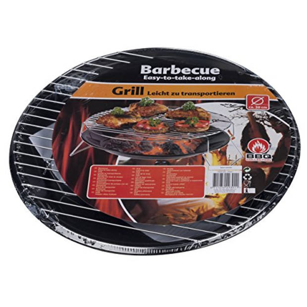 BBQ Collection barbecue grillschaal 36 cm chroom zwart