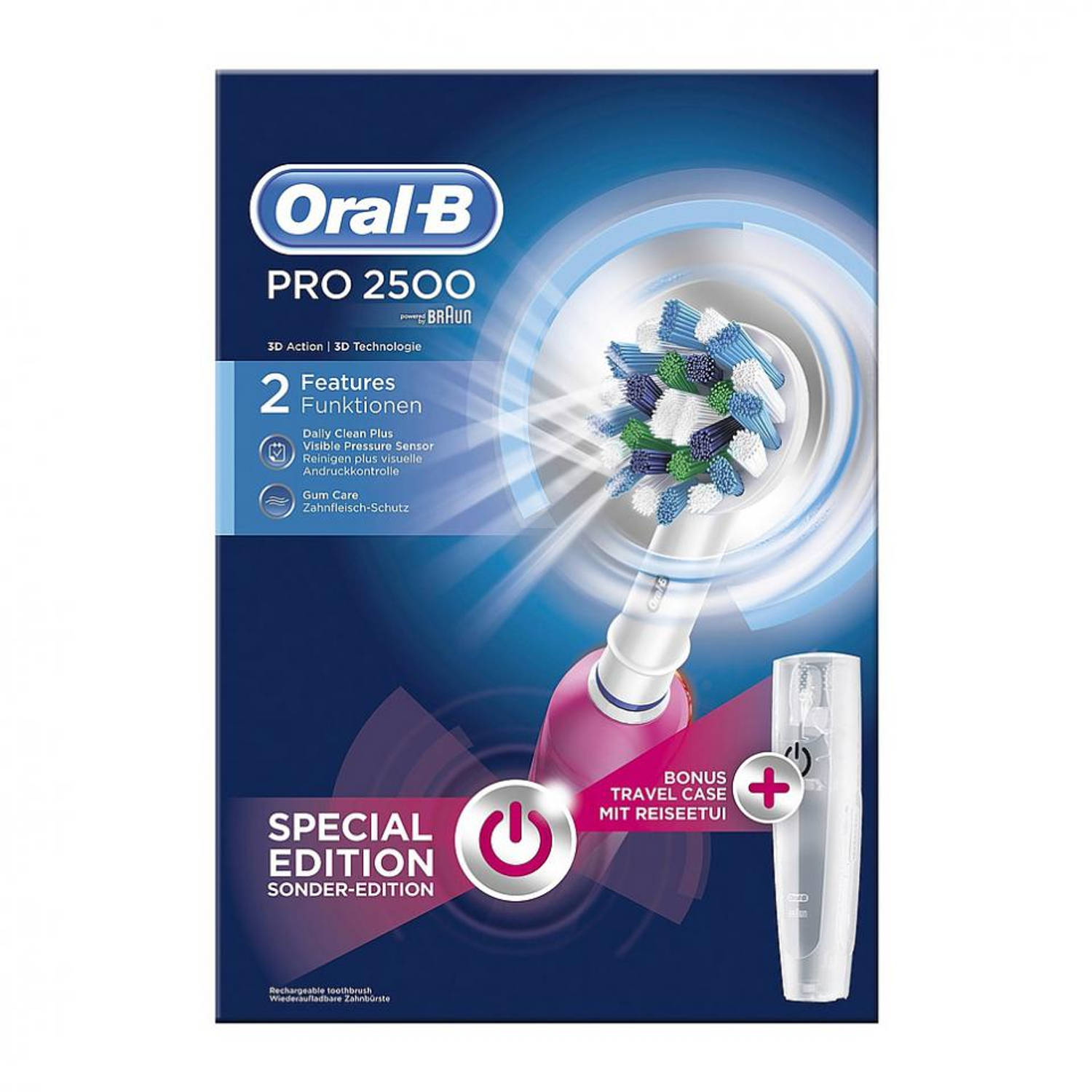 Luidspreker onvergeeflijk oppervlakte Oral-B PRO 2500 Cross Action elektrische tandenborstel Pink Limited Edition  | Blokker