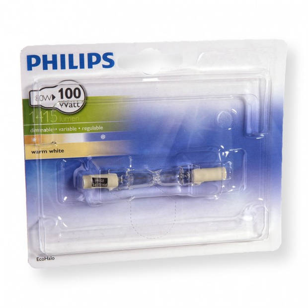 Philips EcoHalo halogeenbuis 230 V 80 W R7s warm wit