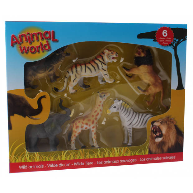 Johntoy Animal World speelset wilde dieren 6-delig