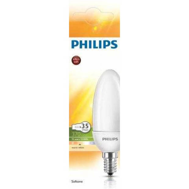 Philips Softone spaarlamp 8 W E14 warm wit