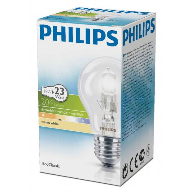 Philips EcoClassic halogeenlamp 230 V 18 W E27 warm wit