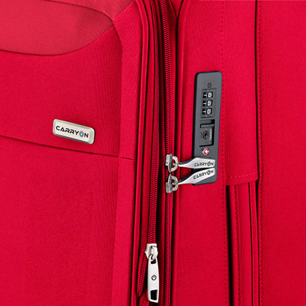 CarryOn Air Handbagagekoffer Zachte 55cm Handbagage met TSA anti-diefstal rits Rood