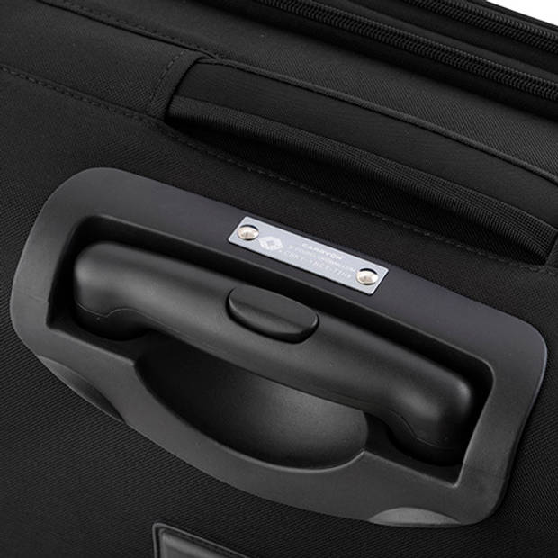 CarryOn Air Handbagagekoffer Zachte 55cm Handbagage met TSA anti-diefstal rits Zwart