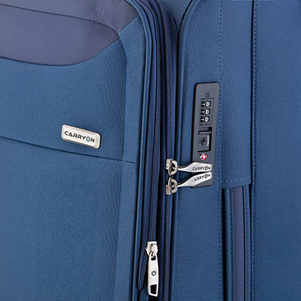 CarryOn Air TSA Reiskoffer 66cm Dubbele wielen OKOBAN Registratie Expander Anti-diefstal rits Blauw