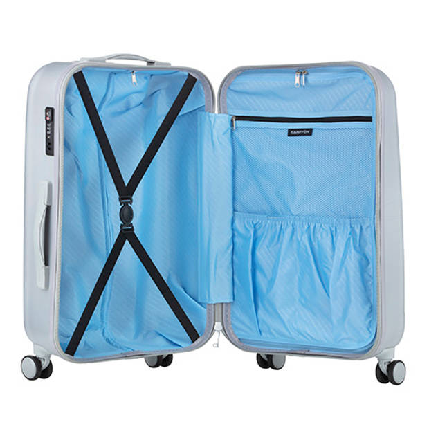 CarryOn Skyhopper Handbagage Koffer 55cm TSA-slot Okoban Registratie Zilver