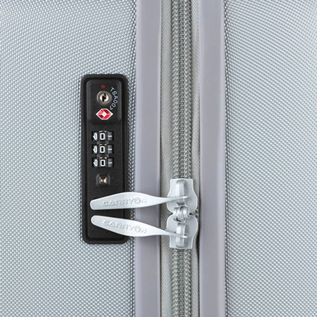 CarryOn Skyhopper Handbagage Koffer 55cm TSA-slot Okoban Registratie Zilver