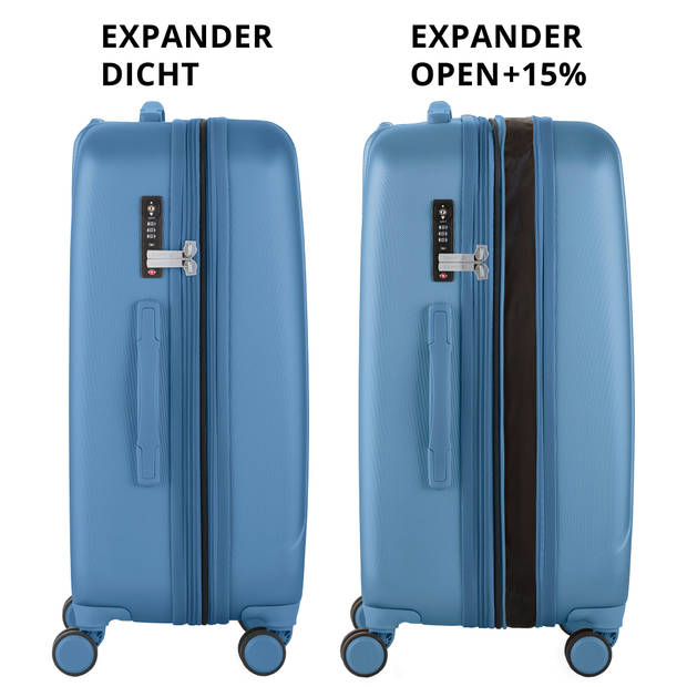 CarryOn Skyhopper Middenmaat Reiskoffer 68 cm met Expander en TSA-slot - 65 Ltr Blauw