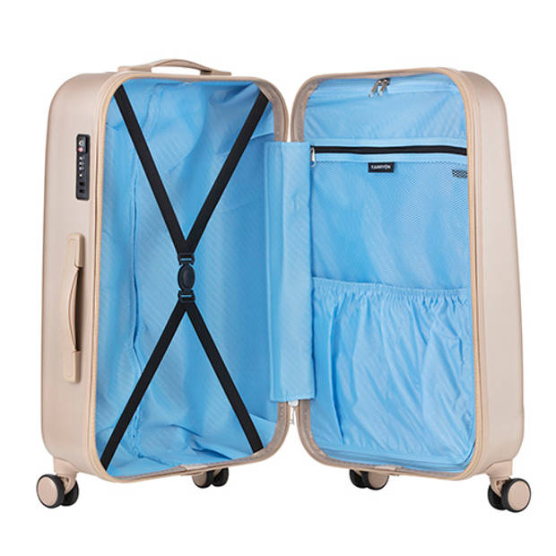 CarryOn Skyhopper Handbagage Koffer 55cm TSA-slot Okoban Registratie Champagne