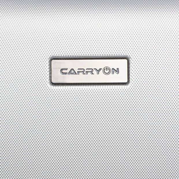 CarryOn Skyhopper Reiskoffer 78cm TSA Reistrolley met OKOBAN Dubbele wielen Zilver